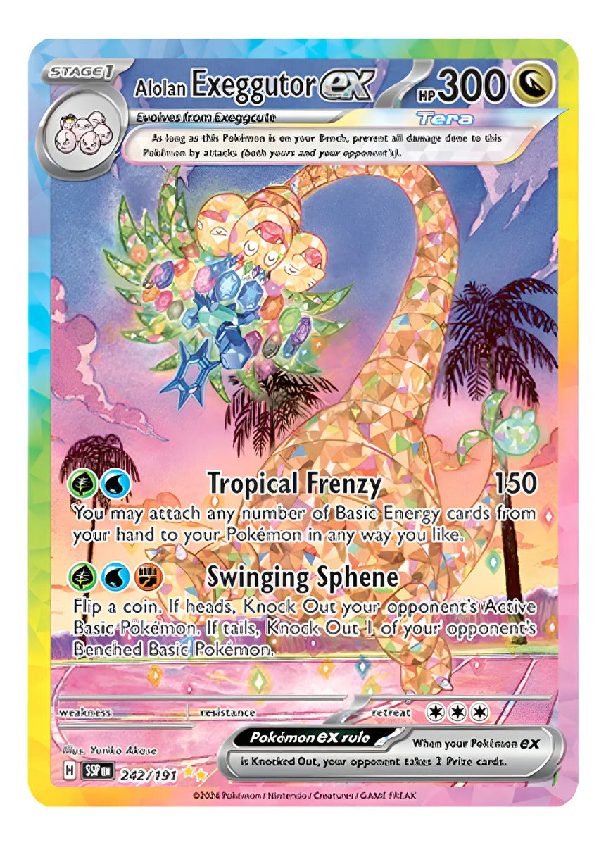 Tarjeta Pokemon Alolan Exeggutor Ex - 242/191 - Surging Spar